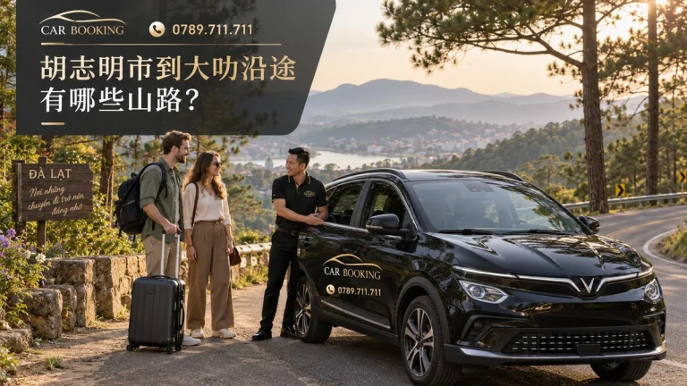 大叻沿途有哪些山路：文章标题设计，Car Booking车辆与旅客示意图