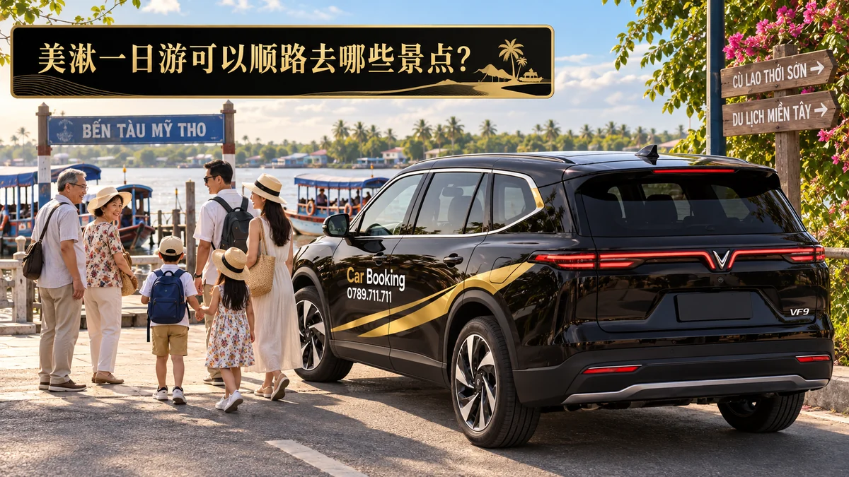 美湫码头旁准备前往泰山岛的家庭与Car Booking车辆