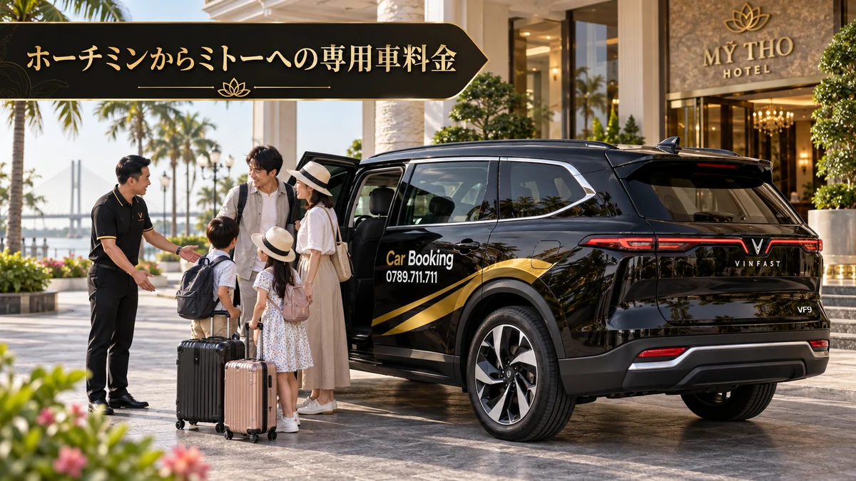 ミトーのホテル前で家族を迎えるCar Bookingの専用車