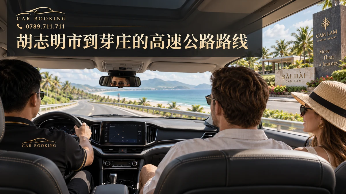 胡志明市到芽庄的高速公路:文章标题设计,包车旅行与旅客的另一幅示意图