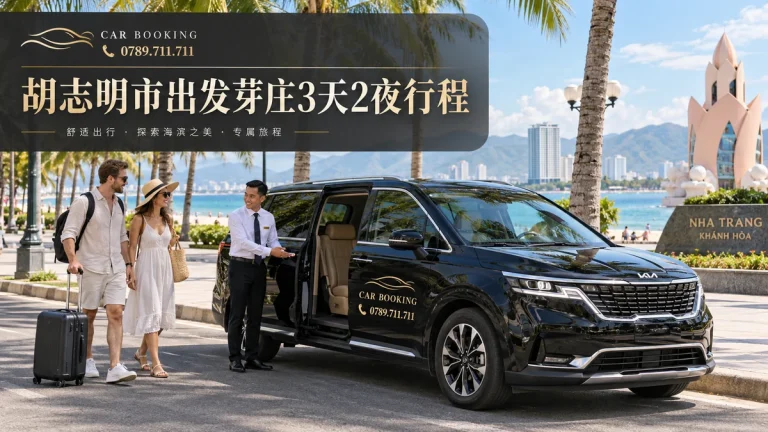 芽庄3天2夜：文章标题设计，Car Booking车辆与旅客示意图