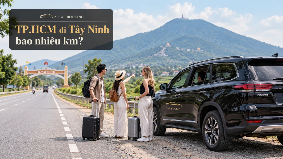 TP.HCM đi Tây Ninh bao nhiêu km — ảnh minh họa xe và hành khách trên hành trình Tây Ninh