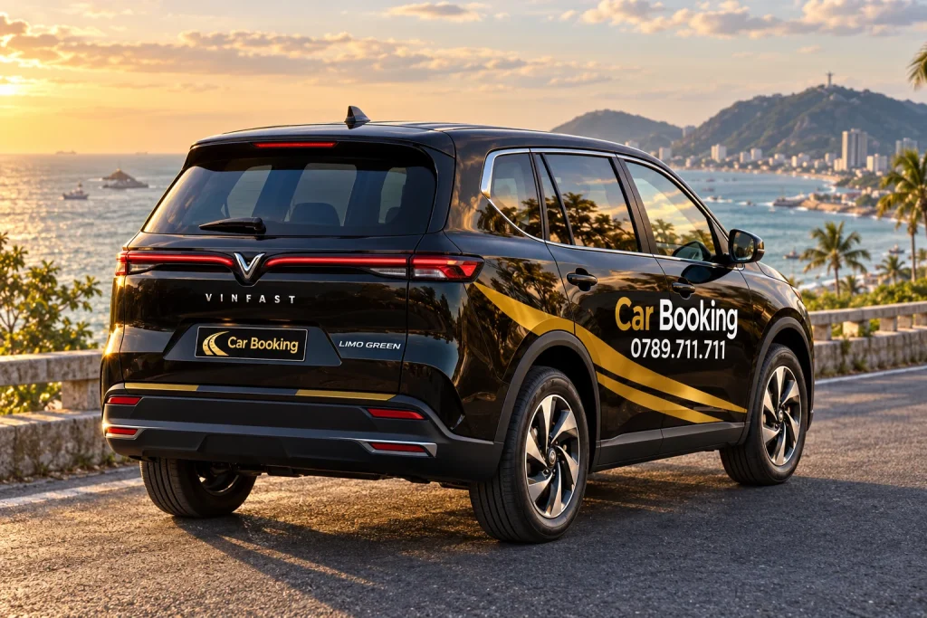 Ảnh minh họa xe Car Booking nhìn từ phía sau cho tuyến TP.HCM – Cần Thơ
