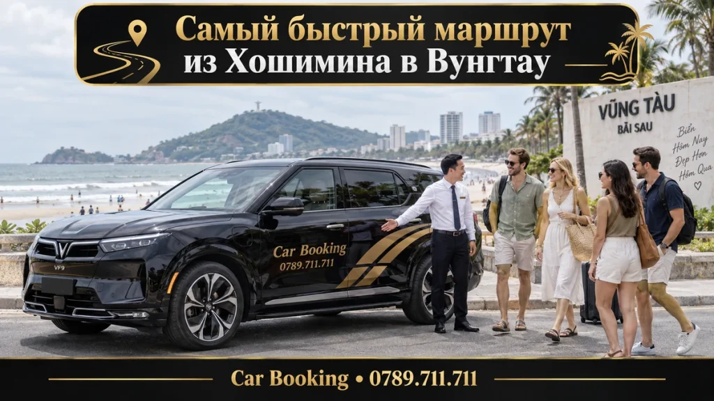 Самый быстрый маршрут из Хошимина в Вунгтау — иллюстрация Car Booking