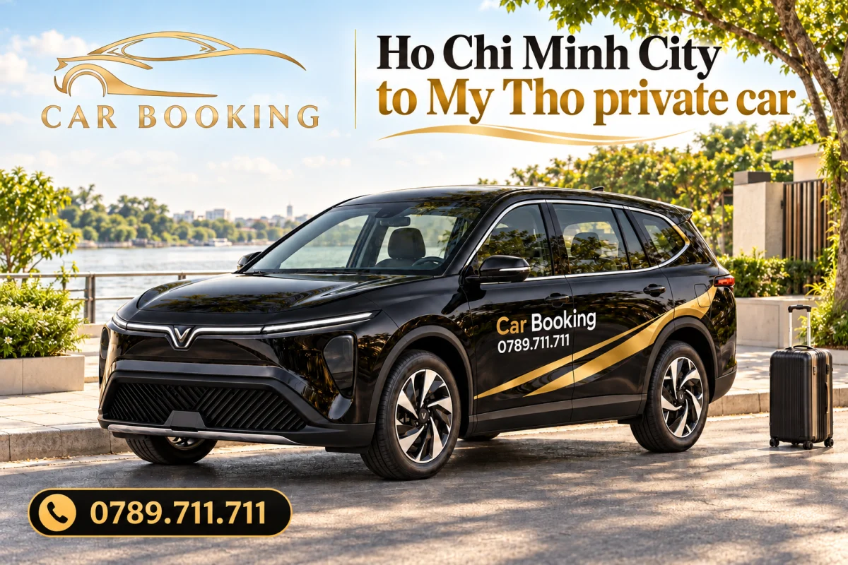 黒いCar BookingのLimo Greenとミトー行きの英語見出しを描いたAIイメージ画像。