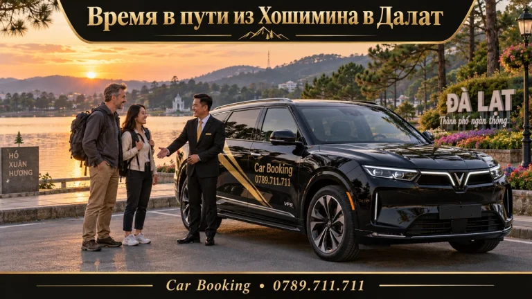 Время в пути из Хошимина в Далат — иллюстрация Car Booking