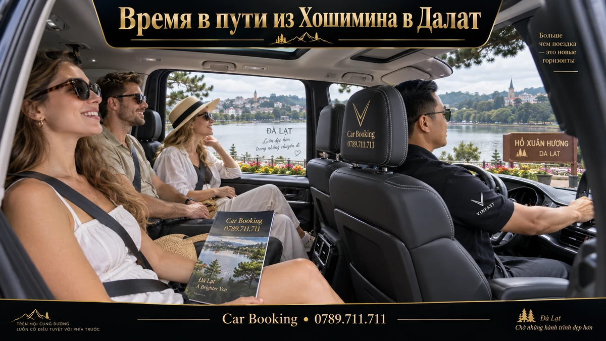 Время в пути из Хошимина в Далат — иллюстрация Car Booking