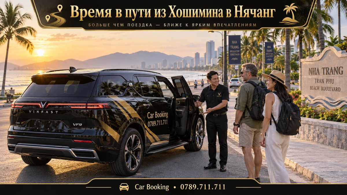 Время в пути из Хошимина в Нячанг — иллюстрация Car Booking