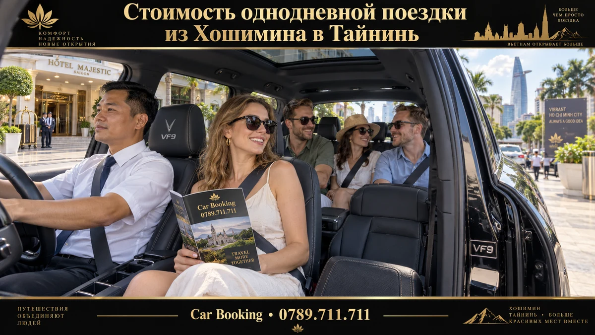 Стоимость однодневной поездки из Хошимина в Тайнинь — иллюстрация Car Booking