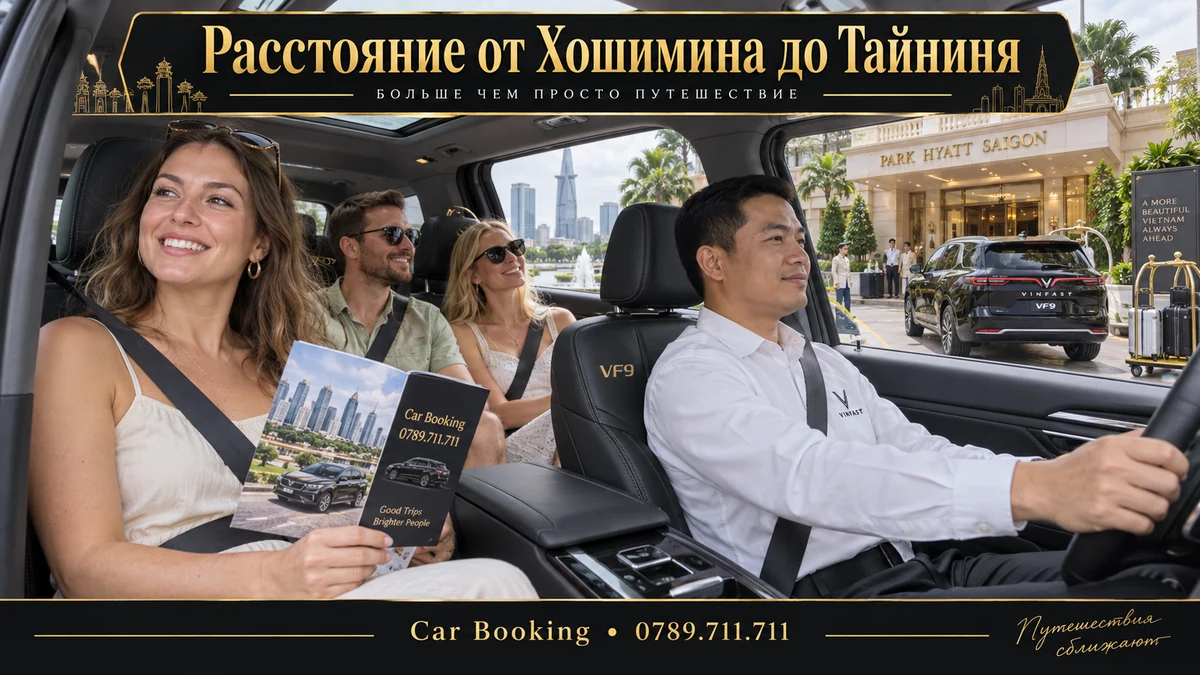 Расстояние от Хошимина до Тайниня — иллюстрация Car Booking