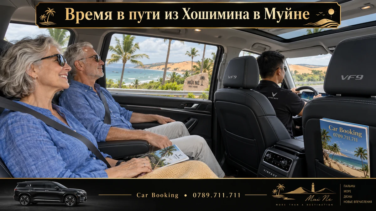 Время в пути из Хошимина в Муйне — иллюстрация Car Booking