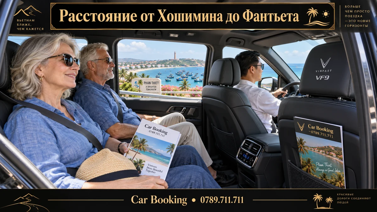 Расстояние от Хошимина до Фантьета — иллюстрация Car Booking