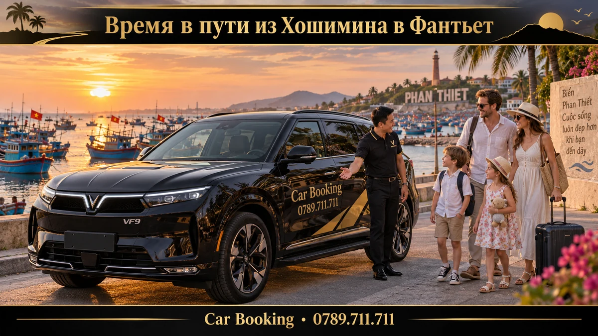 Время в пути из Хошимина в Фантьет — иллюстрация Car Booking