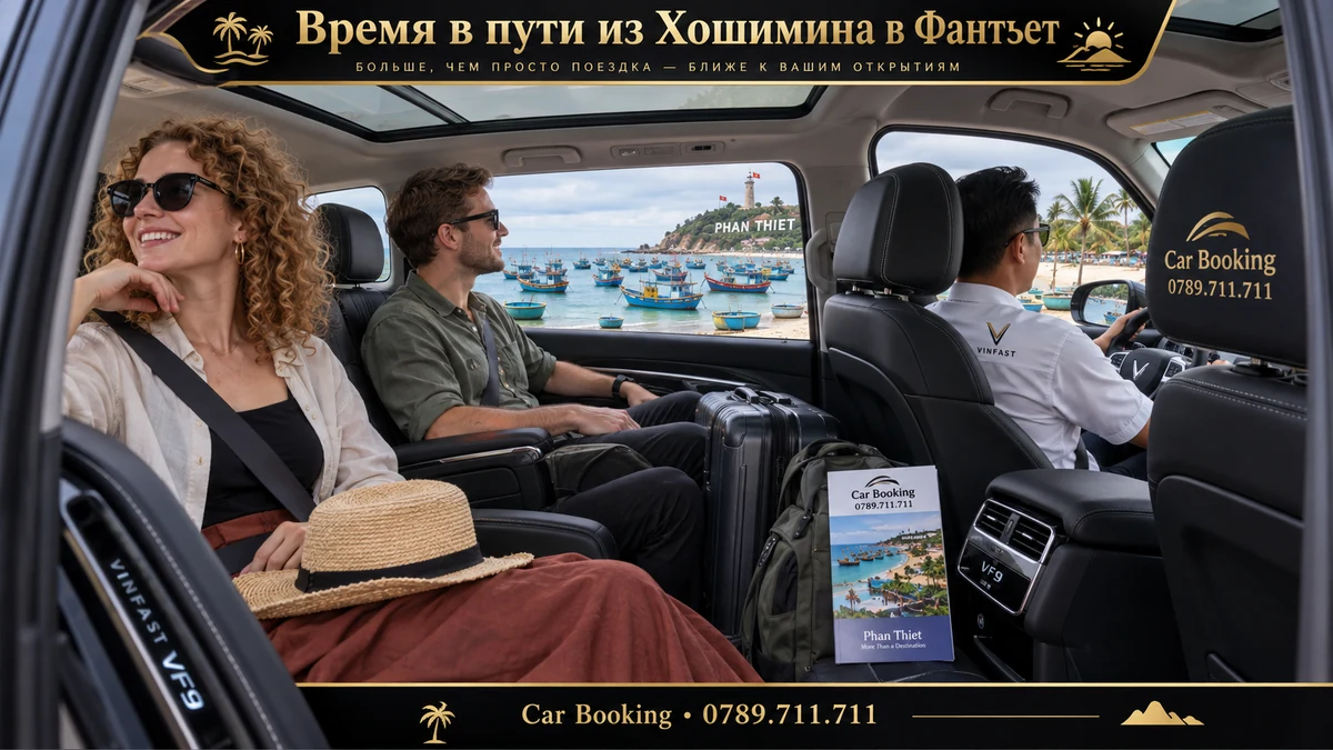 Время в пути из Хошимина в Фантьет — иллюстрация Car Booking
