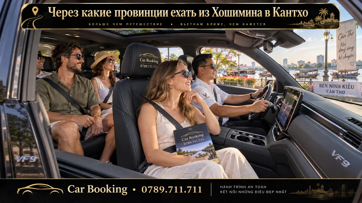 Через какие провинции ехать из Хошимина в Кантхо — иллюстрация Car Booking