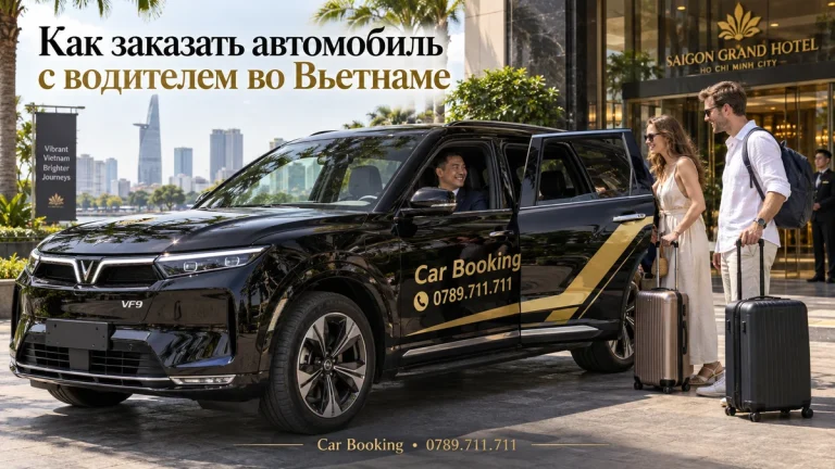 Как заказать автомобиль с водителем во Вьетнаме — иллюстрация Car Booking