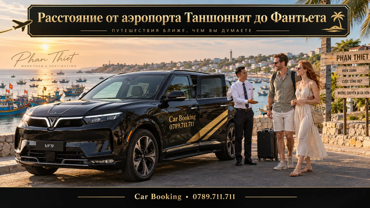 Расстояние от аэропорта Таншоннят до Фантьета — иллюстрация Car Booking