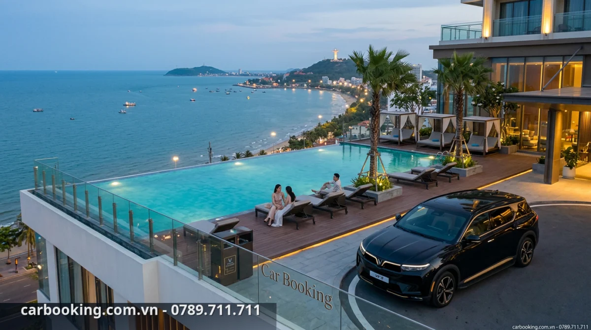 Tầm nhìn bao quát biển từ khu vực hồ bơi trên cao - Top 5 khách sạn nên ở khi đến Vũng Tàu