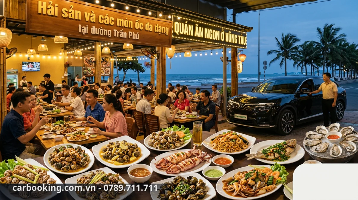 Thực đơn hải sản và các món ốc phong phú bên bờ biển Trần Phú - quán ăn ngon ở Vũng Tàu